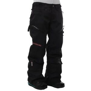 NEW Sessions Black TD Q Recco Snowboarding Pants Size Large